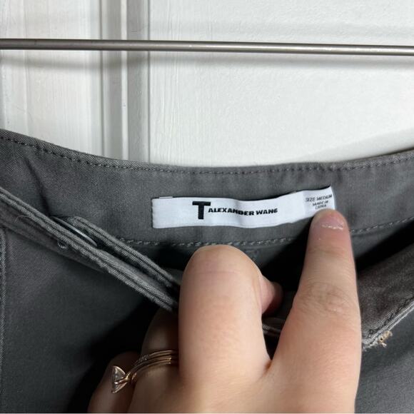 T Alexander Wang Grey Ankle Zip Skinny Ankle Crop Casual Pants Size Medium - Picture 3 of 5